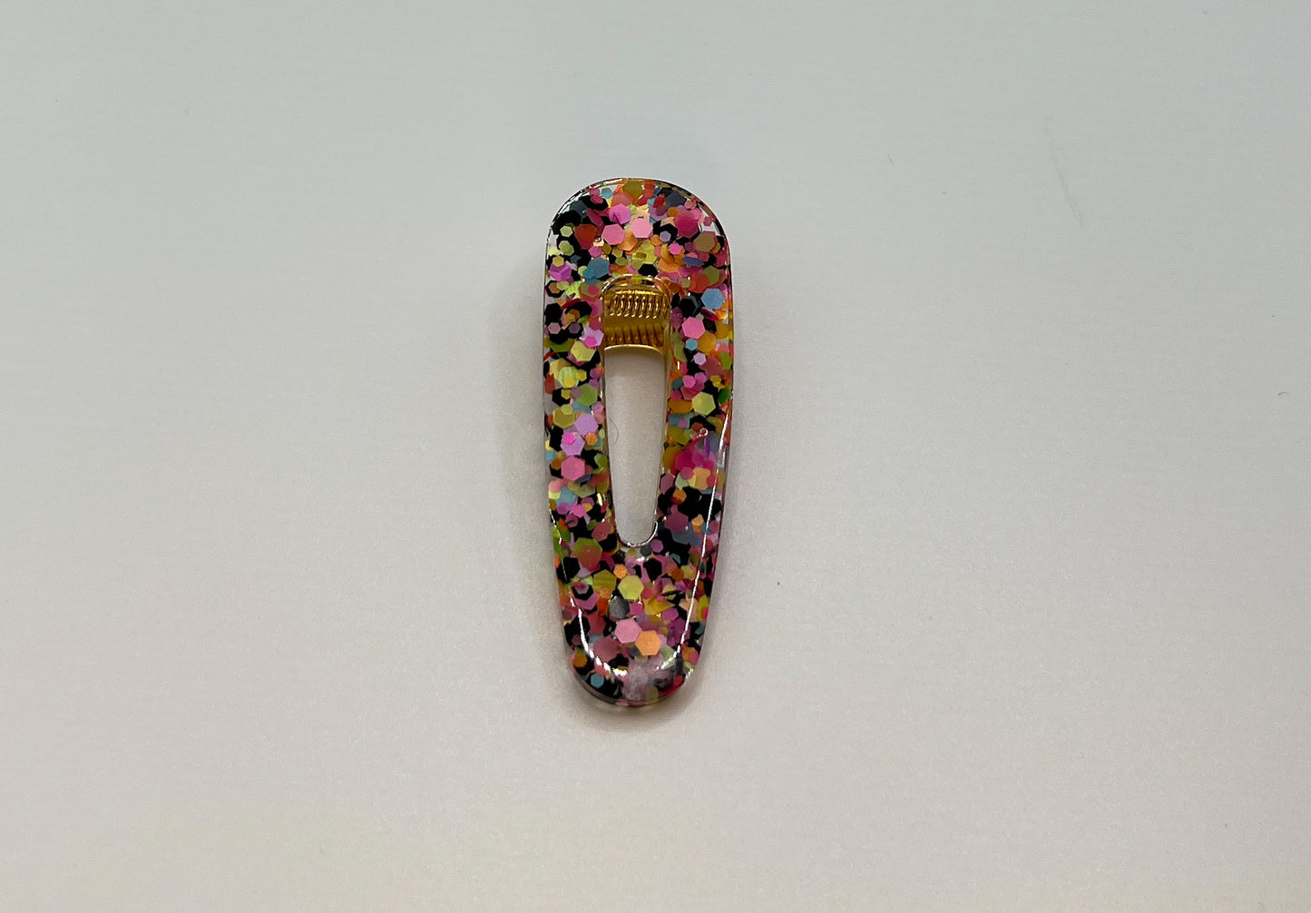 Neon Black Almond Hair Clip