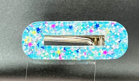 Blue Skies Rectangle Hair Clip