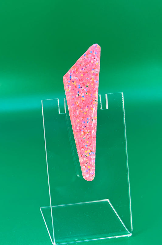 Pink Confetti Small Triangle Hair Clip