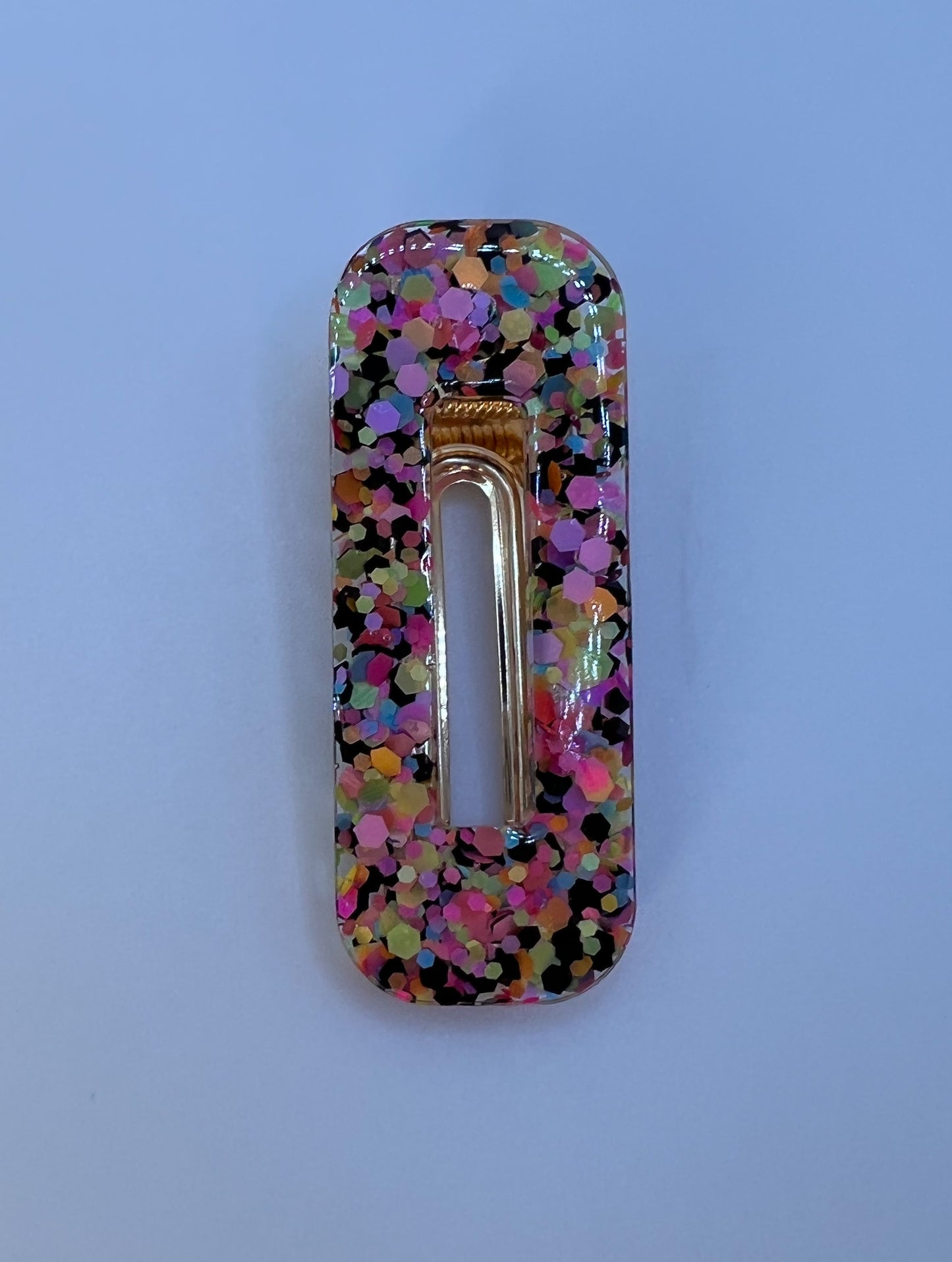 Neon Black Rectangle Hair Clip