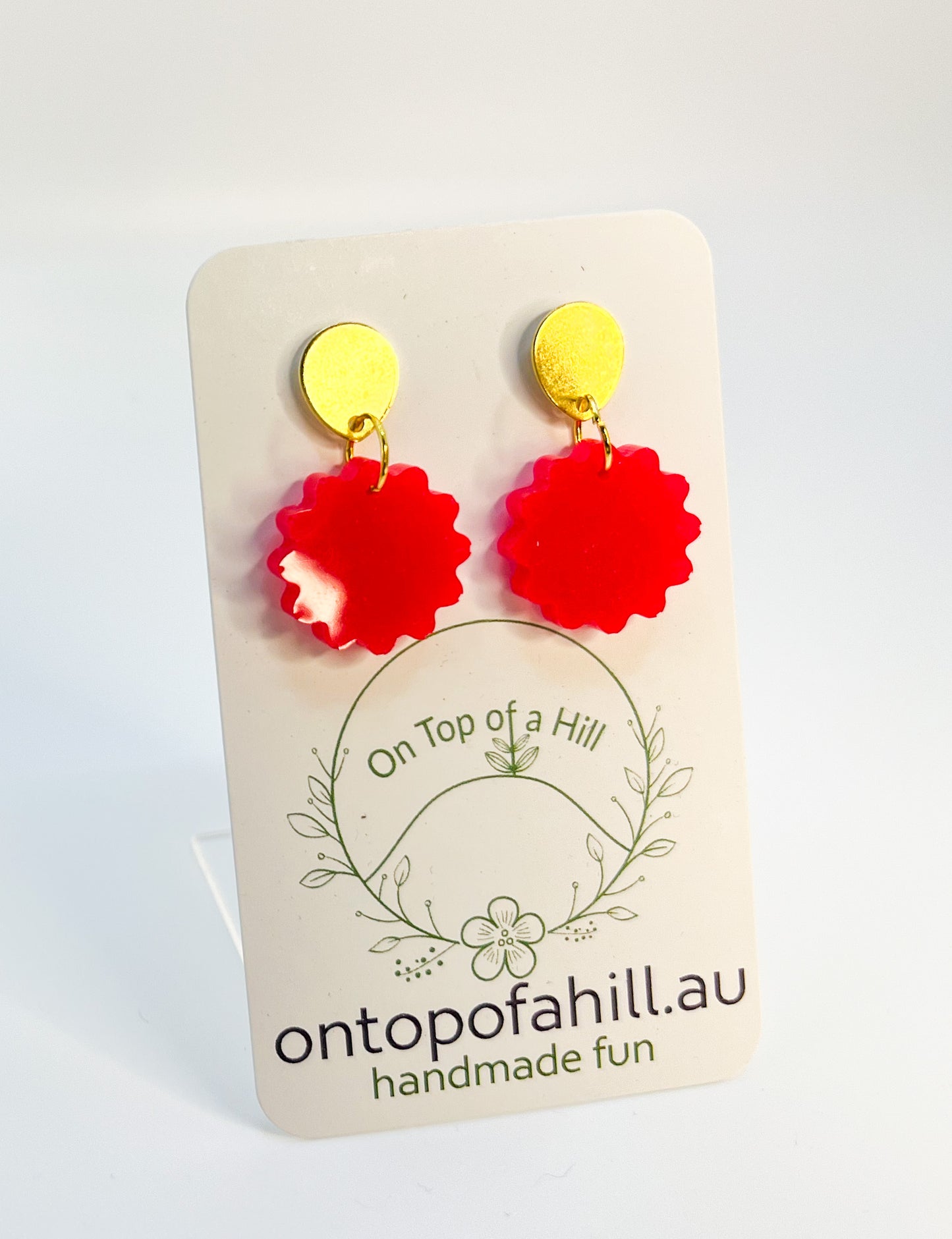 Coral Stellar Dangle Earrings