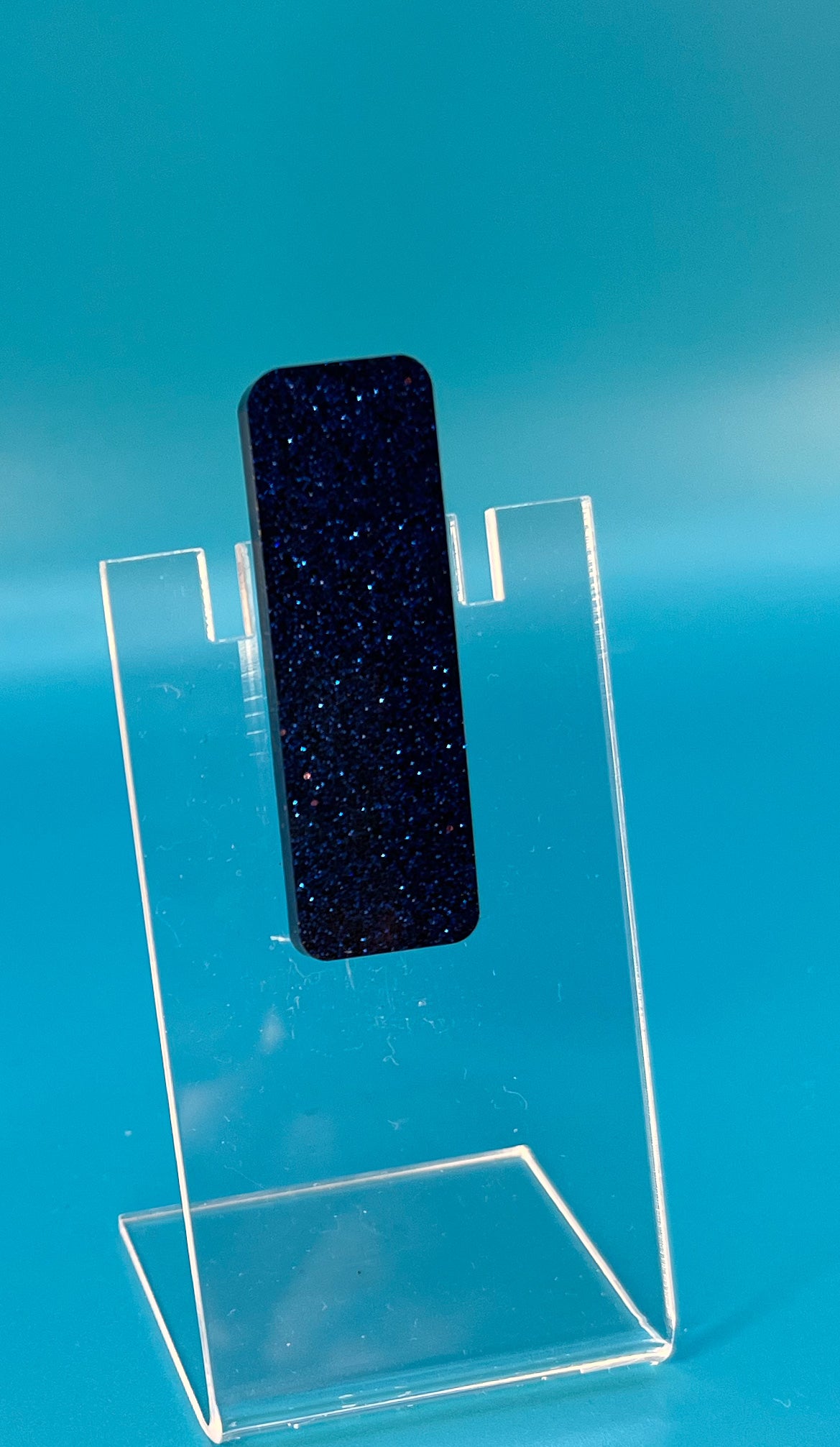 Navy Shine Mini Rectangle Hair Clip