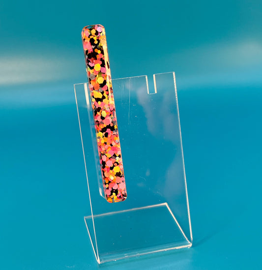 Neon Black Skinny Bar Hair Clip