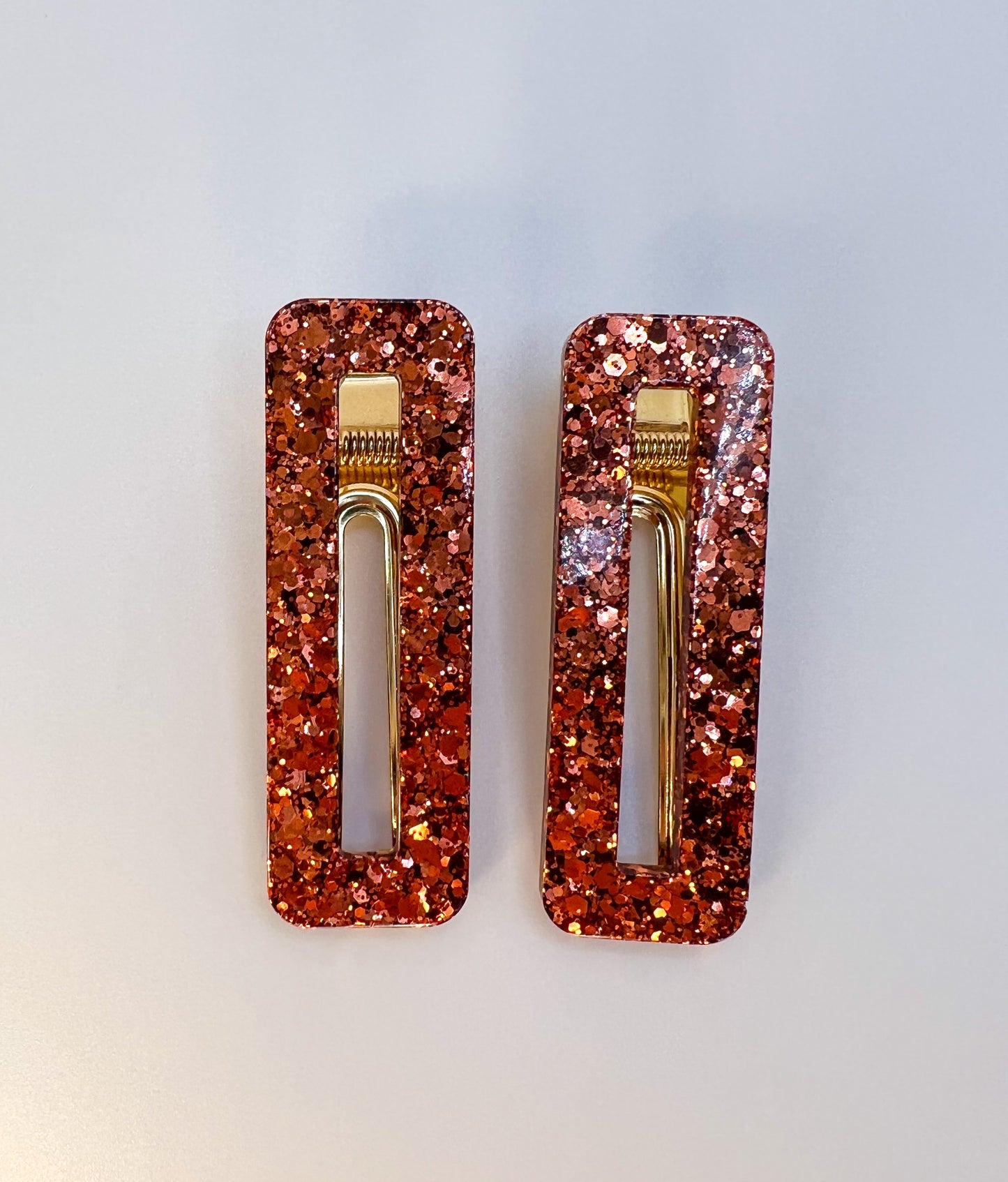 Bronze Shine Rectangle Hair Clip