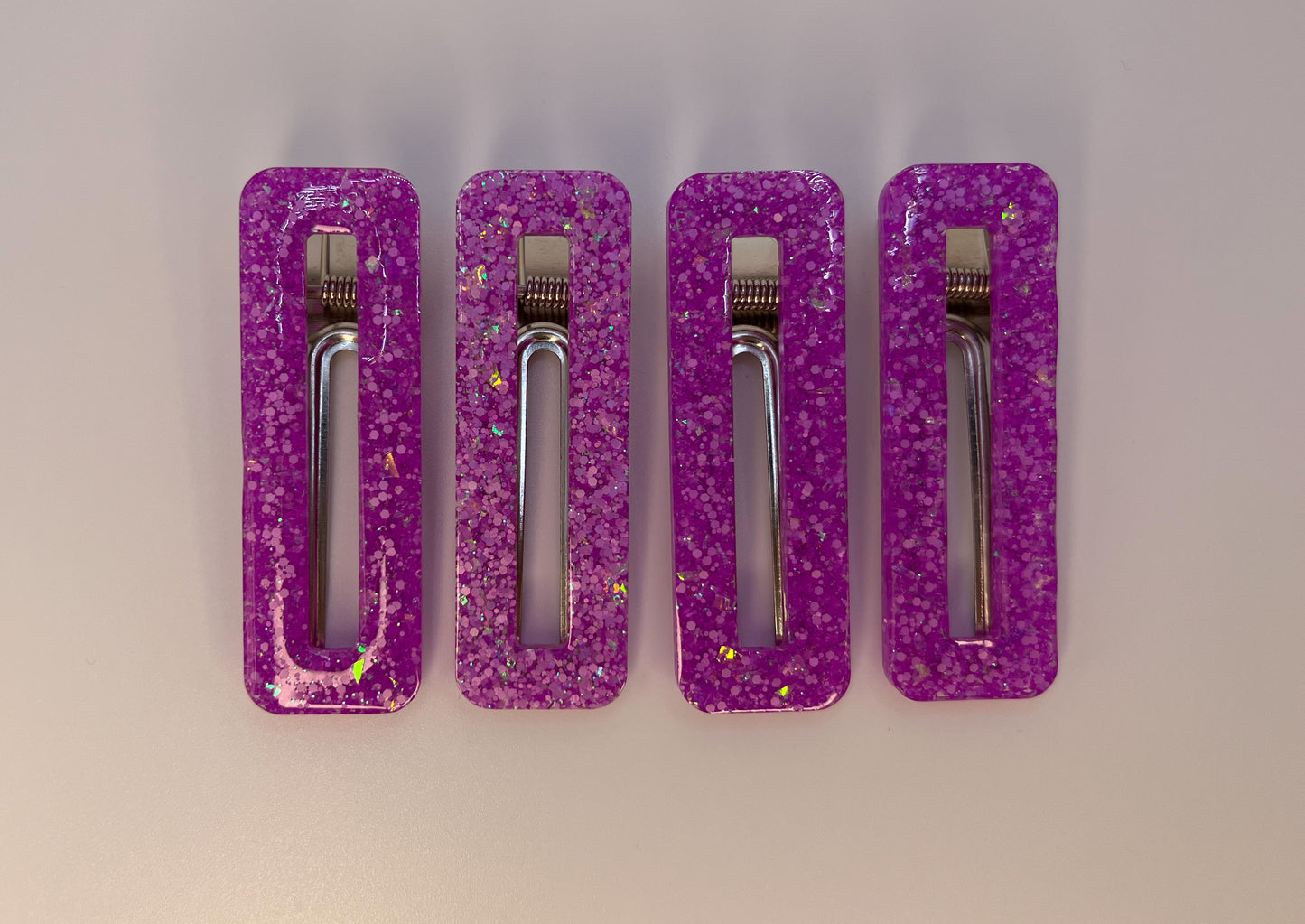 Electric Purple Rectangle Hair Clip