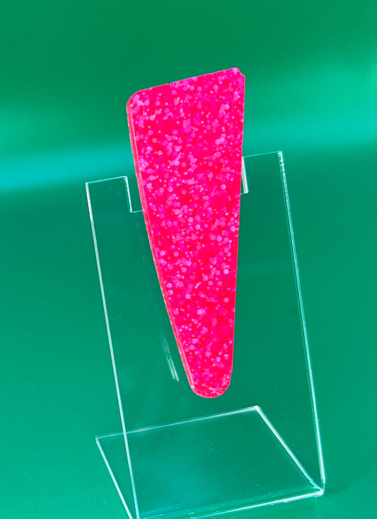 Neon Coral Pink Large Triangle Hair Clip