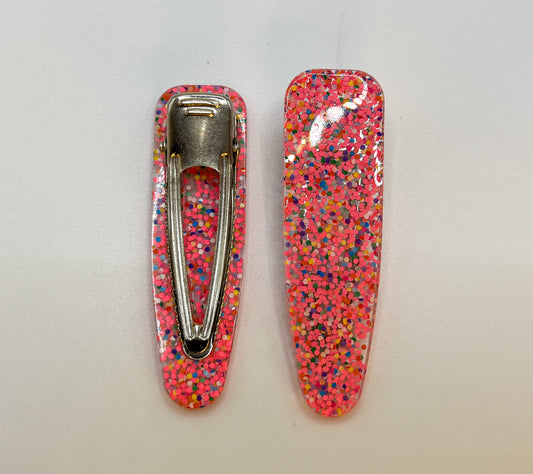 Pink Confetti Surfboard Hair Clip