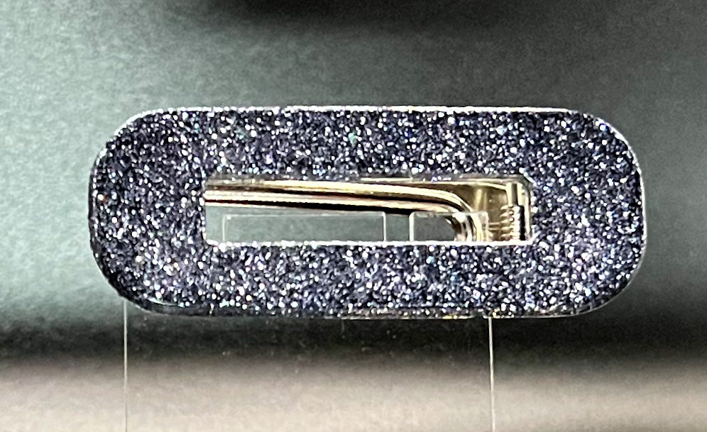 Graphite Glitter Rectangle Hair Clip