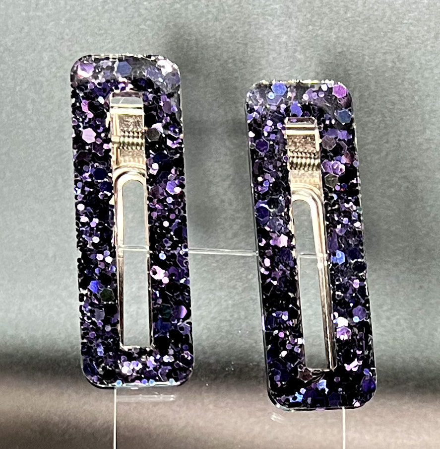 Midnight Purple Rectangle Hair Clip