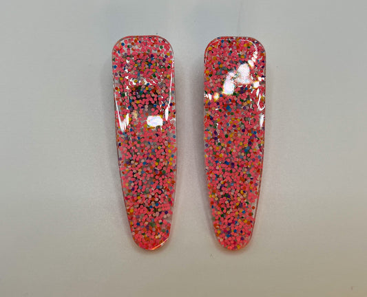 Pink Confetti Surfboard Hair Clip