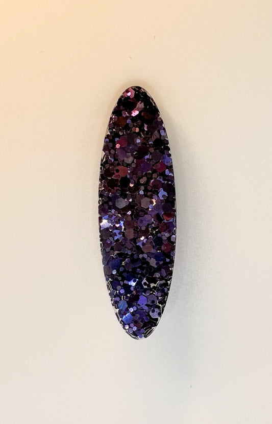 Midnight Purple Large Oval Hair Clip