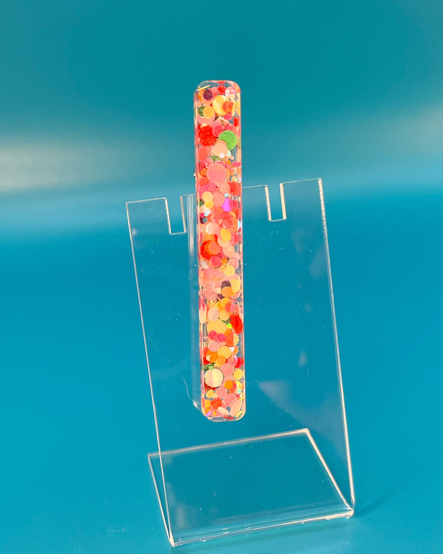 Rainbow Dots Skinny Bar Hair Clip