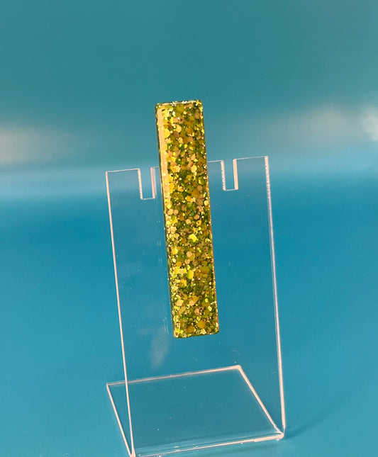 Green Sparkle Medium Bar Hair Clip