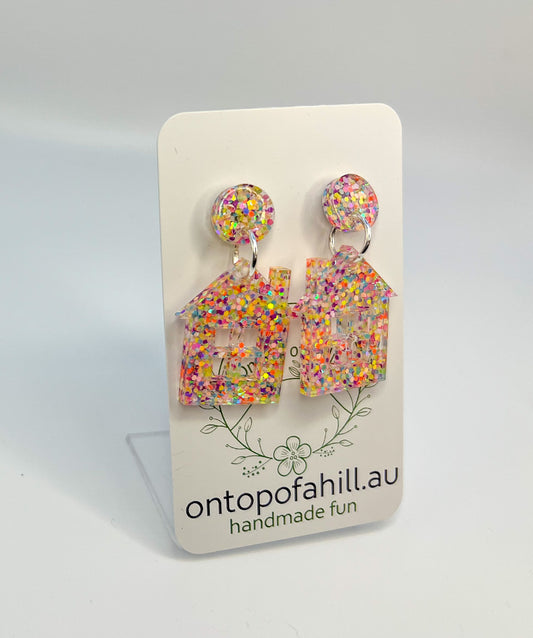 Confetti House Dangle Earrings