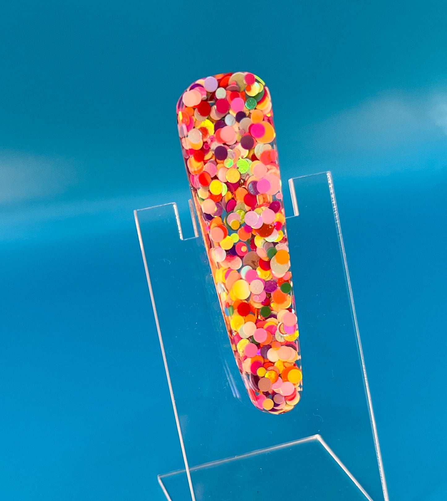 Rainbow Dots Surfboard Hair Clip