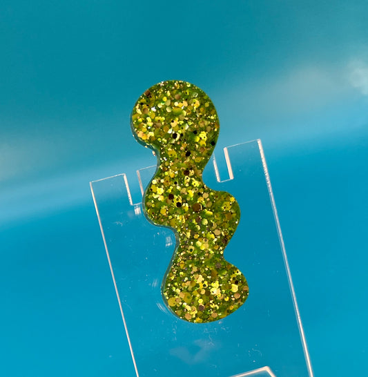 Green Sparkle Squiggle Hair Clip